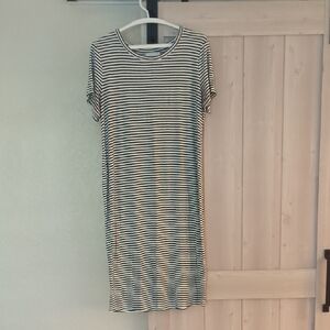 Striped Black and White Maternity Dress